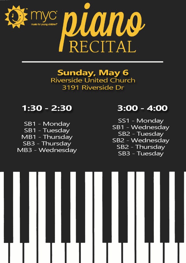 Piano Recital Announcement 2018