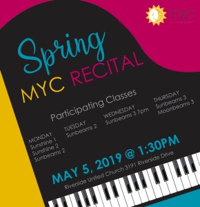 Spring Piano Recital 1pm poster